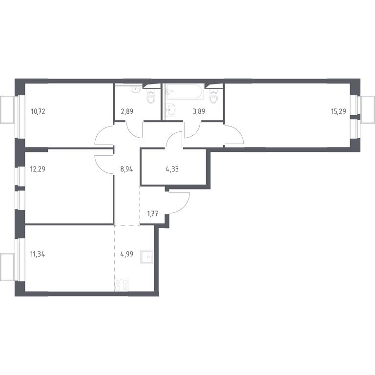 3-BD Apartment Sale, 76.45平方米 at Kvartal Saburovo, derevnya Saburovo, 198, Krasnogorsk City District, Moscow Region, Russia #1 3-BD Apartment Sale, 76.45平方米 at Kvartal Saburovo, derevnya Saburovo, 198, Krasnogorsk City District, Moscow Region, Russia #1