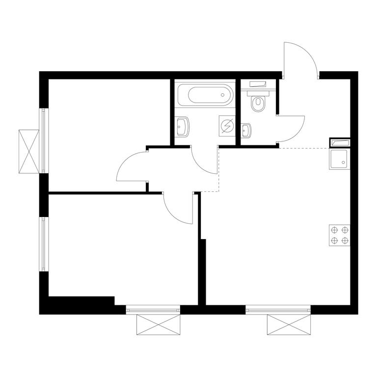 2-BD Apartment Sale, 48.7平方米 at Kavkazskiy Bulvar 51, Kavkazsky Boulevard, 51с3, Moscow, Russia #1 2-BD Apartment Sale, 48.7平方米 at Kavkazskiy Bulvar 51, Kavkazsky Boulevard, 51с3, Moscow, Russia #1