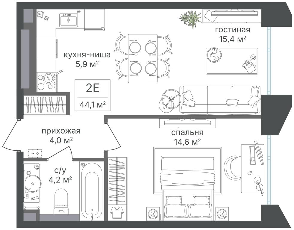 1-BD Apartment Sale, 44.1平方米 at Petrovskiy Park II, Stary Petrovsko-Razumovsky Drive, 1/23, Moscow, Russia #2 1-BD Apartment Sale, 44.1平方米 at Petrovskiy Park II, Stary Petrovsko-Razumovsky Drive, 1/23, Moscow, Russia #2