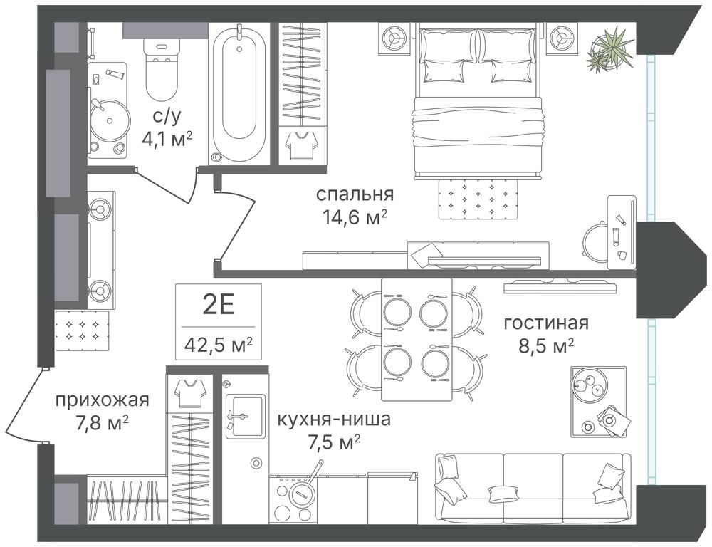 1-BD Apartment Sale, 42.5平方米 at Petrovskiy Park II, Stary Petrovsko-Razumovsky Drive, 1/23, Moscow, Russia #2 1-BD Apartment Sale, 42.5平方米 at Petrovskiy Park II, Stary Petrovsko-Razumovsky Drive, 1/23, Moscow, Russia #2