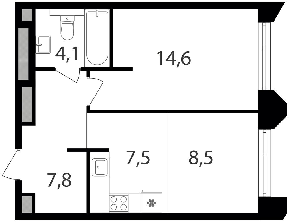 1-BD Apartment Sale, 42.5平方米 at Petrovskiy Park II, Stary Petrovsko-Razumovsky Drive, 1/23, Moscow, Russia #1 1-BD Apartment Sale, 42.5平方米 at Petrovskiy Park II, Stary Petrovsko-Razumovsky Drive, 1/23, Moscow, Russia #1