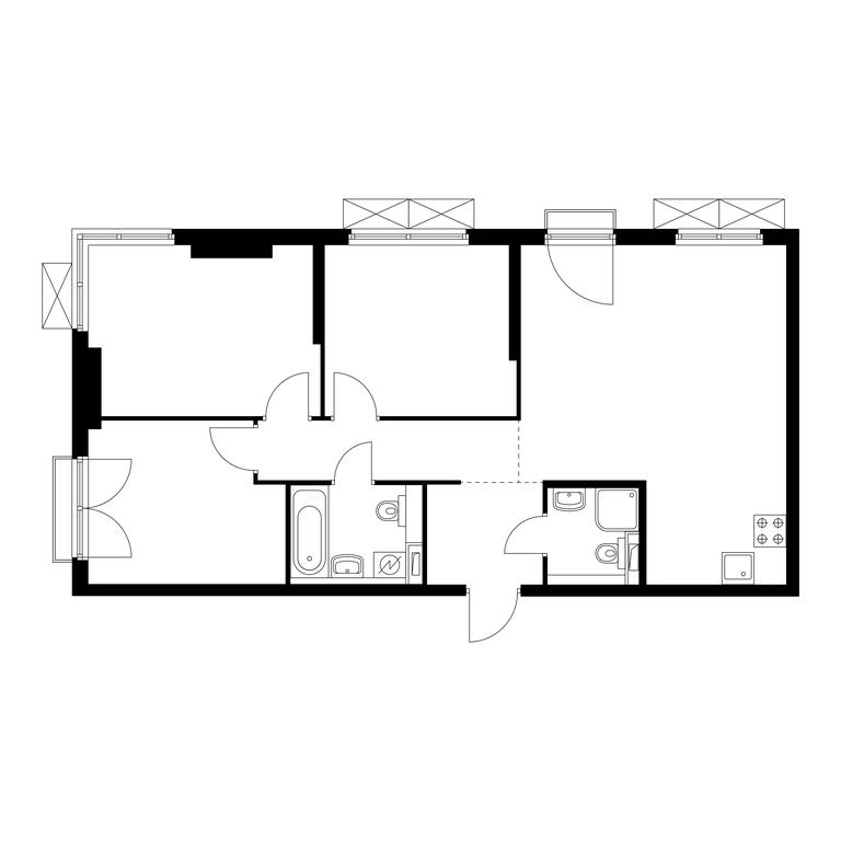 3-BD Apartment Sale, 75.2 sq. m. at Rustaveli 14, Rustaveli Street, 14с20, Moscow, Russia #1
