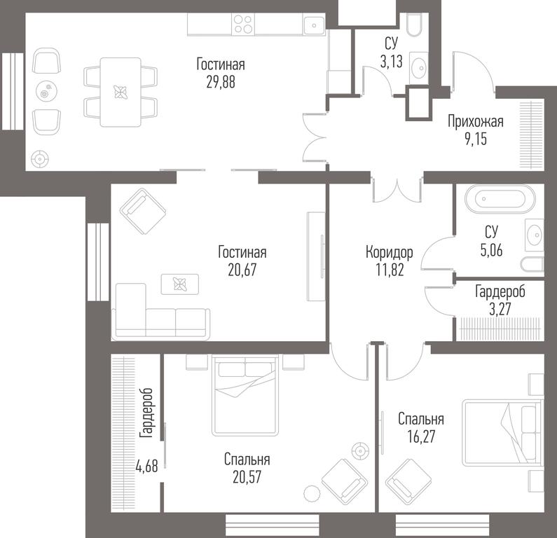 3-BD Apartment Sale, 125.2 sq. m. at Alcon Tower, Leningradskiy Avenue, вл34, Moscow, Russia #1 3-BD Apartment Sale, 125.2 sq. m. at Alcon Tower, Leningradskiy Avenue, вл34, Moscow, Russia #1
