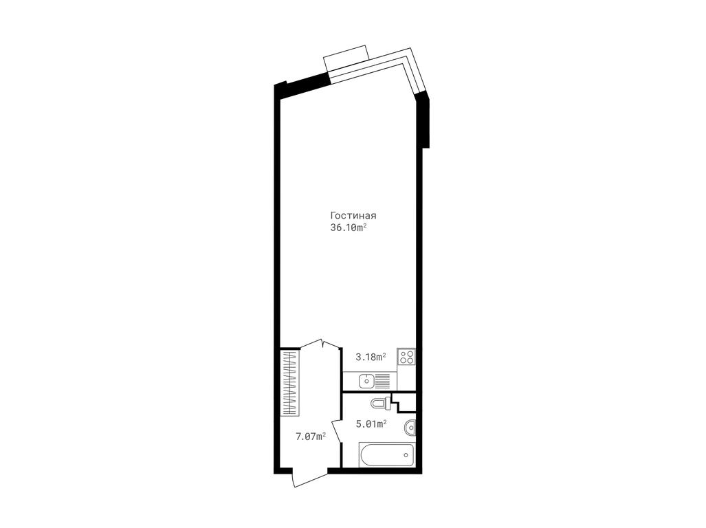 Apartment Sale, 50.7 sq. m. at Tochka Otschiota, derevnya Zhukovka, 53, Odintsovskiy City District, Moscow Region, Russia #1