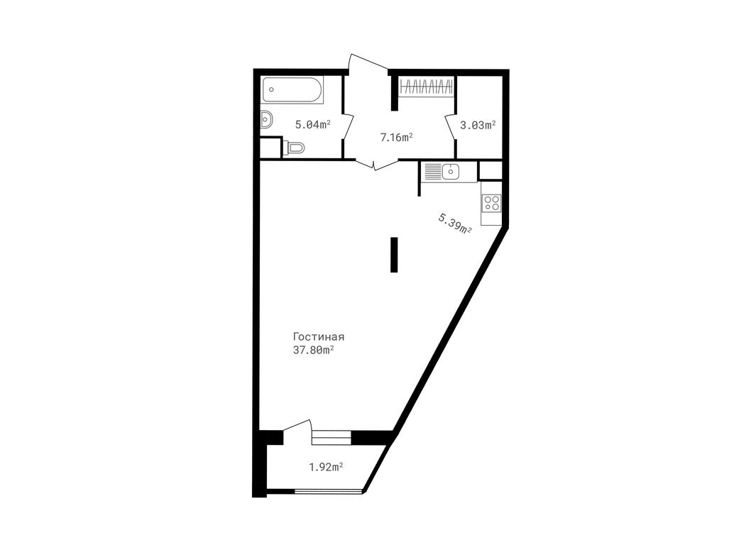 Apartment Sale, 60.4 sq. m. at Tochka Otschiota, derevnya Zhukovka, 53, Odintsovskiy City District, Moscow Region, Russia #1