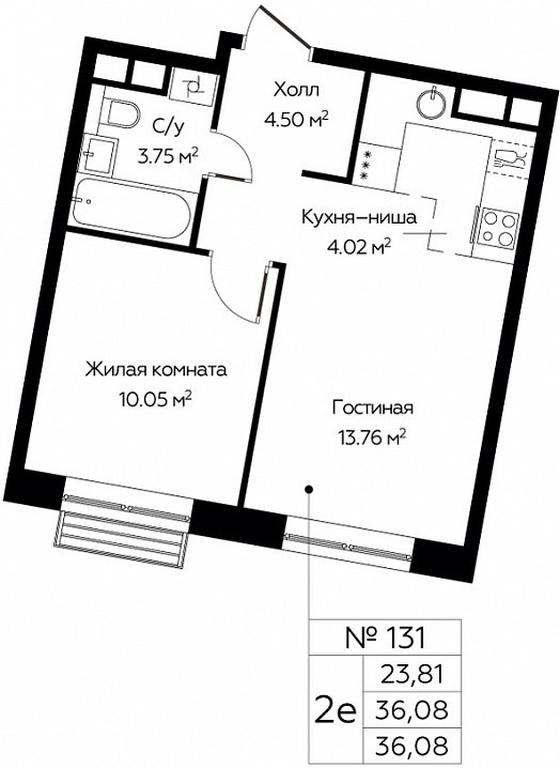 1-BD Apartment Sale, 36.08 sq. m. at Tsvetochnye Polyany City, kvartal № 165, Filimonkovskoye Municipal Formation, Moscow, Russia #1