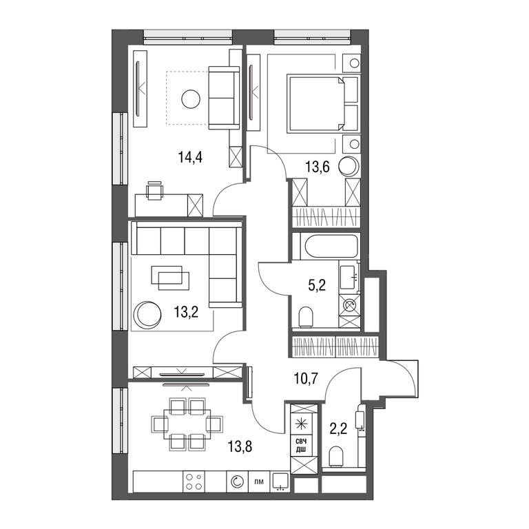 3-BD Apartment Sale, 73 sq. m. at Sirenevyi Park, Otkrytoye Highway, 20с1, Moscow, Russia #1 3-BD Apartment Sale, 73 sq. m. at Sirenevyi Park, Otkrytoye Highway, 20с1, Moscow, Russia #1