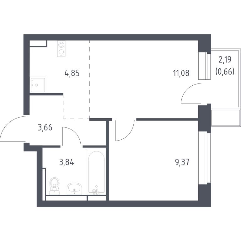 Apartment Sale, 33.46 sq. m. at Novoe Vidnoe, Kalinovka Village, Leninskiy City District, Moscow Region, Russia #1 Apartment Sale, 33.46 sq. m. at Novoe Vidnoe, Kalinovka Village, Leninskiy City District, Moscow Region, Russia #1