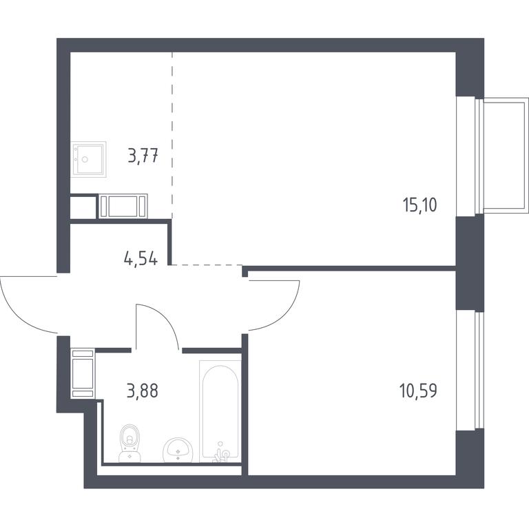 Apartment Sale, 37.9 sq. m. at Tomilino Park, 1-y kvartal, posyolok Zhilino-1, Lubertsy City District, Moscow Region, Russia #1 Apartment Sale, 37.9 sq. m. at Tomilino Park, 1-y kvartal, posyolok Zhilino-1, Lubertsy City District, Moscow Region, Russia #1