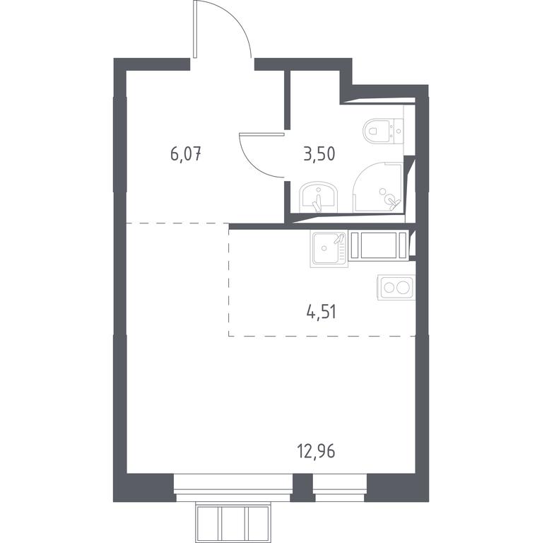 Apartment Sale, 26.9 sq. m. at Pribrezhnyi Park, Pribrezhniy Park Residential Complex, Village of Yam, Domodedovo City District, Moscow Region, Russia #1