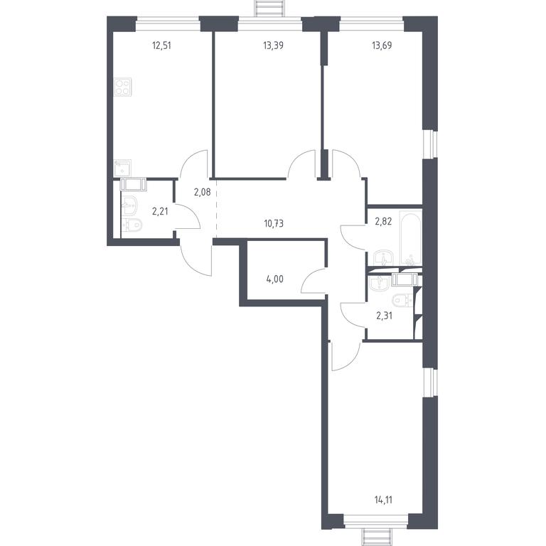 2-BD Apartment Sale, 76.6 sq. m. at Pribrezhnyi Park, Pribrezhniy Park Residential Complex, Village of Yam, Domodedovo City District, Moscow Region, Russia #1 2-BD Apartment Sale, 76.6 sq. m. at Pribrezhnyi Park, Pribrezhniy Park Residential Complex, Village of Yam, Domodedovo City District, Moscow Region, Russia #1