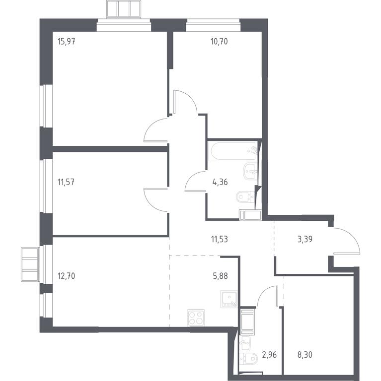 2-BD Apartment Sale, 86.1 sq. m. at Pribrezhnyi Park, Pribrezhniy Park Residential Complex, Village of Yam, Domodedovo City District, Moscow Region, Russia #1 2-BD Apartment Sale, 86.1 sq. m. at Pribrezhnyi Park, Pribrezhniy Park Residential Complex, Village of Yam, Domodedovo City District, Moscow Region, Russia #1