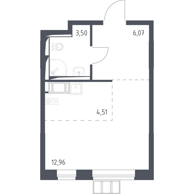 Apartment Sale, 27.1平方米 at Alkhimovo, Ryazanovskoe Highway, 31к1, Moscow, Russia #1 Apartment Sale, 27.1平方米 at Alkhimovo, Ryazanovskoe Highway, 31к1, Moscow, Russia #1