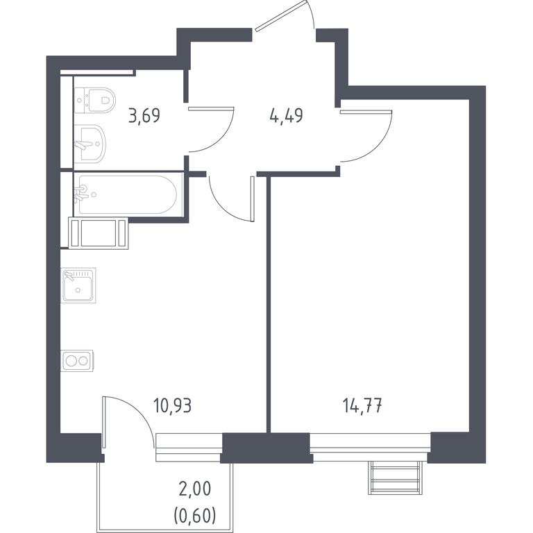 Apartment Sale, 34.1 sq. m. at Novoe Vnukovo, kvartal № 38, Kokoshkino Settlement, Moscow, Russia #1 Apartment Sale, 34.1 sq. m. at Novoe Vnukovo, kvartal № 38, Kokoshkino Settlement, Moscow, Russia #1