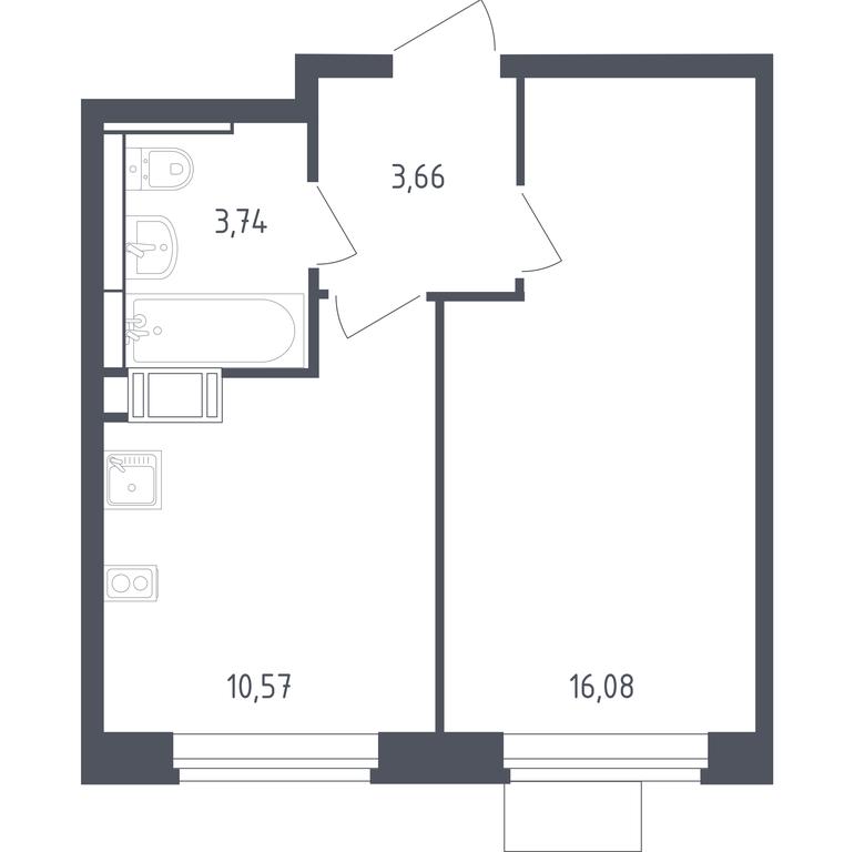 Apartment Sale, 33.5平方米 at Piatnitskie Luga, Pyatnitskoye Highway, 2, derevnya Yurlovo, Solnechnogorsk City District, Moscow Region, Russia #1