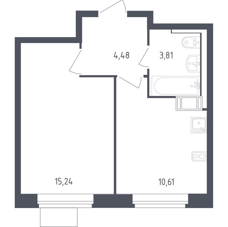 Apartment Sale, 33.8 sq. m. at Piatnitskie Luga, Pyatnitskoye Highway, 2, derevnya Yurlovo, Solnechnogorsk City District, Moscow Region, Russia #1