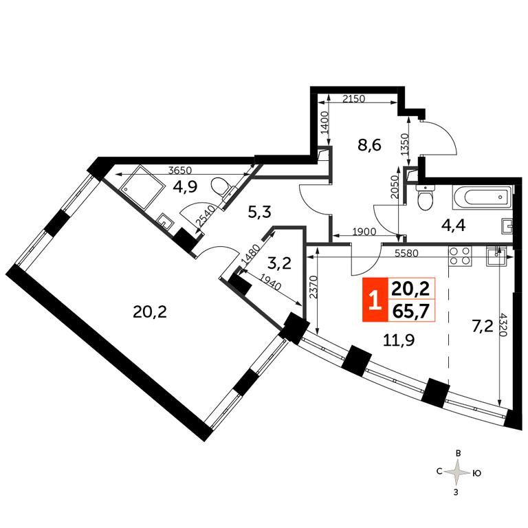 1-BD Apartment Sale, 65.6 sq. m. at Sydney City, Shenogina Street, 2, Moscow, Russia #1 1-BD Apartment Sale, 65.6 sq. m. at Sydney City, Shenogina Street, 2, Moscow, Russia #1