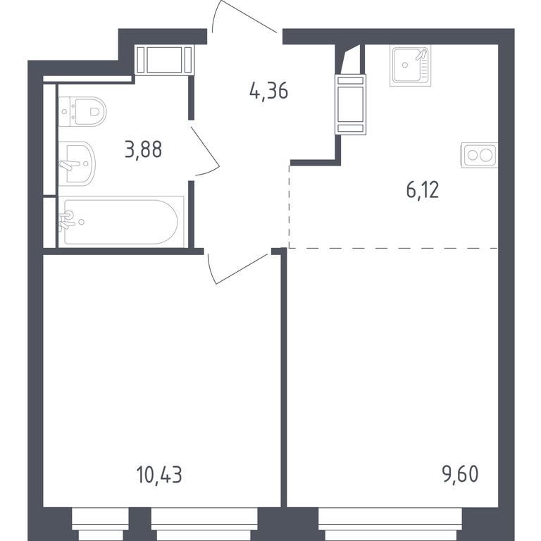 Apartment Sale, 34 sq. m. at Piatnitskie Luga, Pyatnitskoye Highway, 2, derevnya Yurlovo, Solnechnogorsk City District, Moscow Region, Russia #1