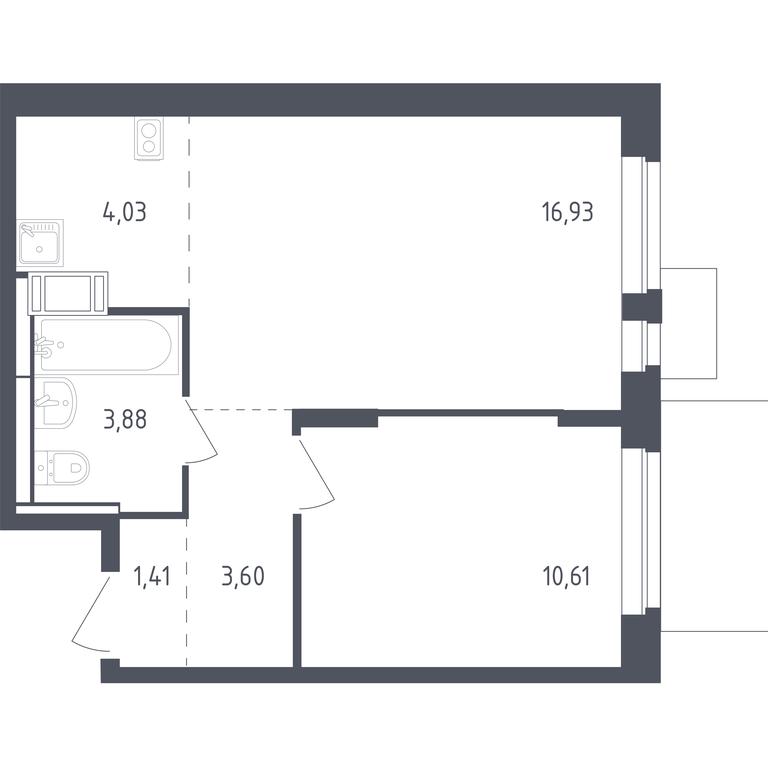 Apartment Sale, 39.8 sq. m. at Piatnitskie Luga, Pyatnitskoye Highway, 2, derevnya Yurlovo, Solnechnogorsk City District, Moscow Region, Russia #1