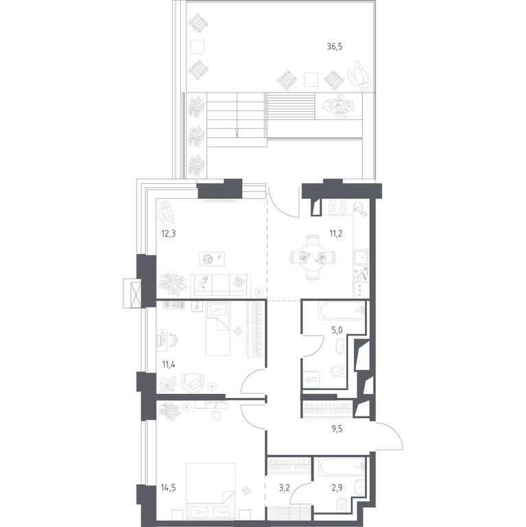 1-BD Apartment Sale, 79.77 sq. m. at Vereiskaya 41, Vereyskaya Street, 41, Moscow, Russia #1 1-BD Apartment Sale, 79.77 sq. m. at Vereiskaya 41, Vereyskaya Street, 41, Moscow, Russia #1