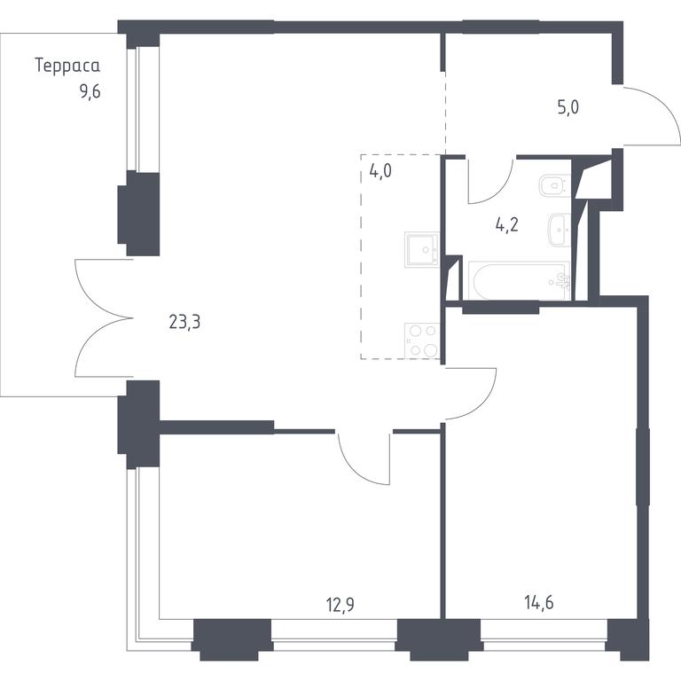 1-BD Apartment Sale, 66.84平方米 at Vereiskaya 41, Vereyskaya Street, 41, Moscow, Russia #1 1-BD Apartment Sale, 66.84平方米 at Vereiskaya 41, Vereyskaya Street, 41, Moscow, Russia #1
