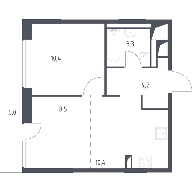 Apartment Sale, 39.16 sq. m. at Vereiskaya 41, Vereyskaya Street, 41, Moscow, Russia #1