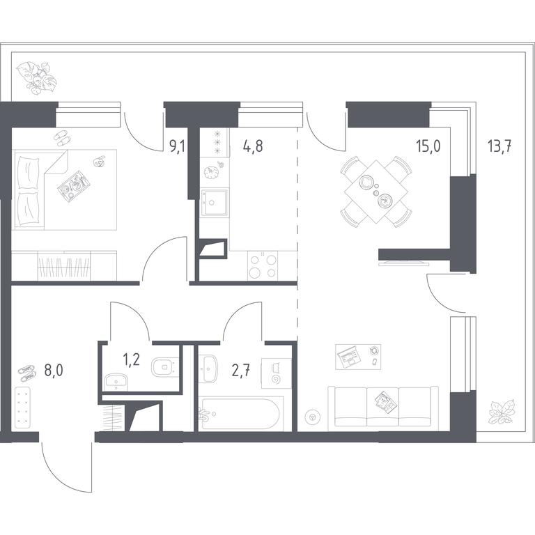 2-BD Apartment Sale, 110.19 sq. m. at Vereiskaya 41, Vereyskaya Street, 41, Moscow, Russia #1