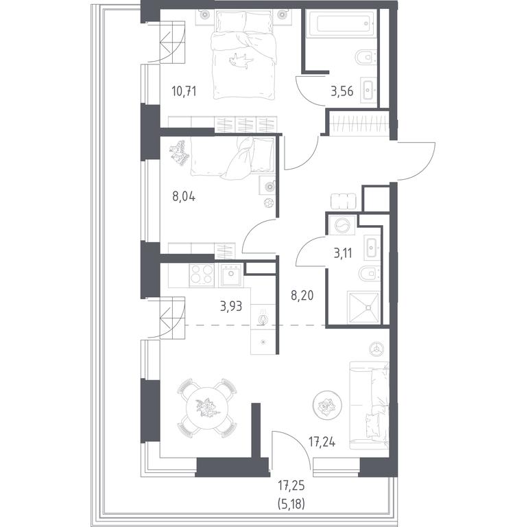 1-BD Apartment Sale, 59.97 sq. m. at Vereiskaya 41, Vereyskaya Street, 41, Moscow, Russia #2 1-BD Apartment Sale, 59.97 sq. m. at Vereiskaya 41, Vereyskaya Street, 41, Moscow, Russia #2
