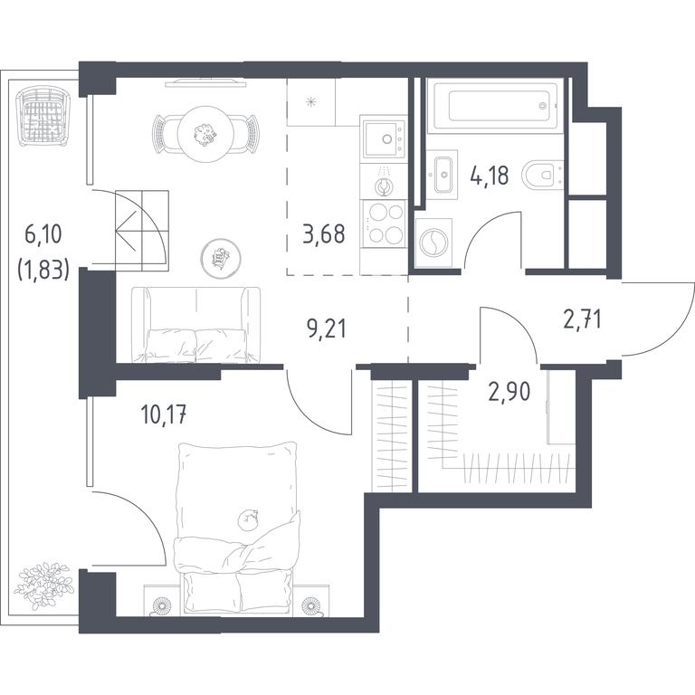 Apartment Sale, 34.68 sq. m. at Vereiskaya 41, Vereyskaya Street, 41, Moscow, Russia #2