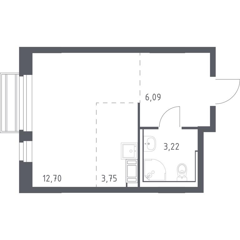 Apartment Sale, 25.1 sq. m. at Rublevskiy Kvartal, Laykovo Green Quarter, zhiloy kompleks Gorod-sobytiye Laykovo, selo Laykovo, Odintsovskiy City District, Moscow Region, Russia #1