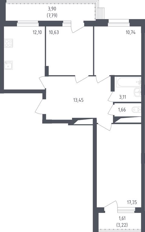 2-BD Apartment Sale, 73.8 sq. m. at Egorovo Park, 1-y kvartal, posyolok Zhilino-1, Lubertsy City District, Moscow Region, Russia #1 2-BD Apartment Sale, 73.8 sq. m. at Egorovo Park, 1-y kvartal, posyolok Zhilino-1, Lubertsy City District, Moscow Region, Russia #1