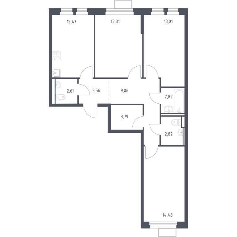 2-BD Apartment Sale, 77.4 sq. m. at Kvartal Ivakino, kvartal Ivakino, mikrorayon Klyazma-Starbeyevo, Khimki, Moscow Region, Russia #1 2-BD Apartment Sale, 77.4 sq. m. at Kvartal Ivakino, kvartal Ivakino, mikrorayon Klyazma-Starbeyevo, Khimki, Moscow Region, Russia #1