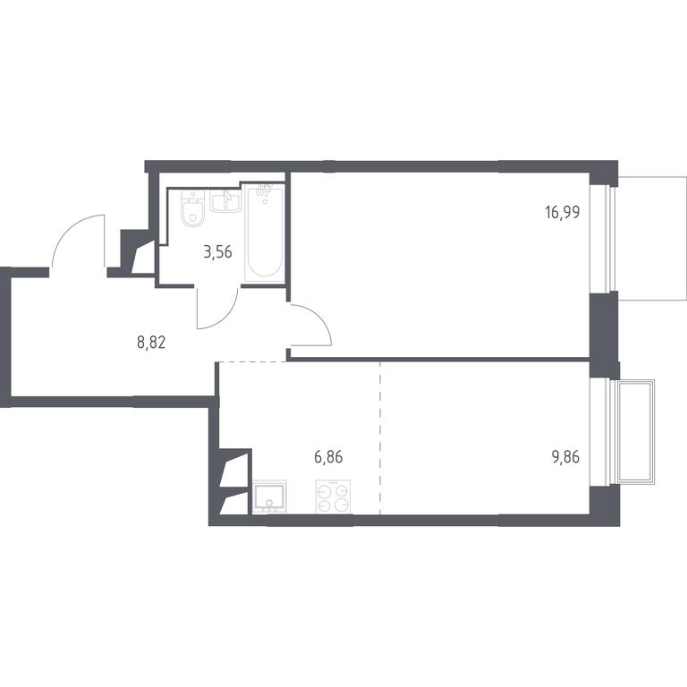 Apartment Sale, 46.09平方米 at Dolina Yauzy, Trudovaya Street, 23, Mytischi, Moscow Region, Russia #1 Apartment Sale, 46.09平方米 at Dolina Yauzy, Trudovaya Street, 23, Mytischi, Moscow Region, Russia #1