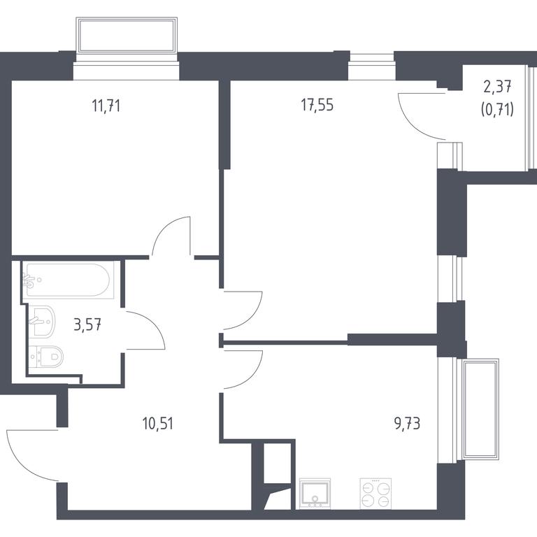 1-BD Apartment Sale, 53.78 sq. m. at Dolina Yauzy, Trudovaya Street, 23, Mytischi, Moscow Region, Russia #1 1-BD Apartment Sale, 53.78 sq. m. at Dolina Yauzy, Trudovaya Street, 23, Mytischi, Moscow Region, Russia #1