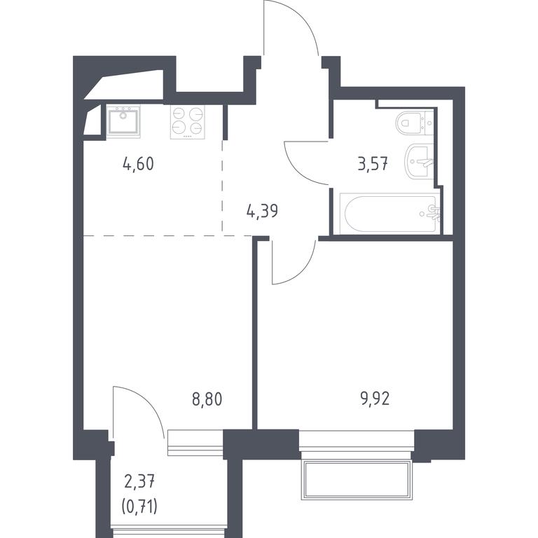 Продажа квартиры, 31,99 м² в ЖК «Долина Яузы», Трудовая улица, 23, Мытищи, Московская область, Россия #1