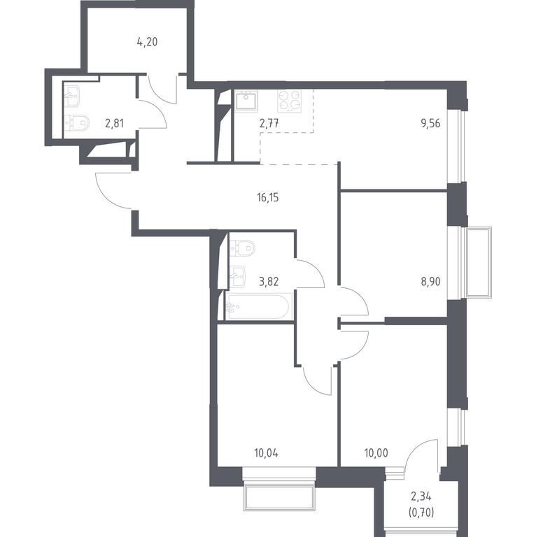 2-BD Apartment Sale, 68.95平方米 at Dolina Yauzy, Trudovaya Street, 23, Mytischi, Moscow Region, Russia #1 2-BD Apartment Sale, 68.95平方米 at Dolina Yauzy, Trudovaya Street, 23, Mytischi, Moscow Region, Russia #1