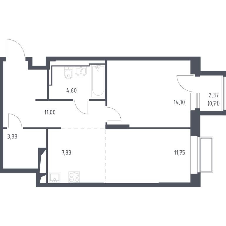 Apartment Sale, 53.87 sq. m. at Dolina Yauzy, Trudovaya Street, 23, Mytischi, Moscow Region, Russia #1 Apartment Sale, 53.87 sq. m. at Dolina Yauzy, Trudovaya Street, 23, Mytischi, Moscow Region, Russia #1