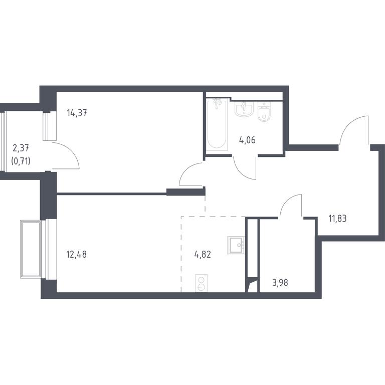 Apartment Sale, 52.25 sq. m. at Dolina Yauzy, Trudovaya Street, 23, Mytischi, Moscow Region, Russia #1 Apartment Sale, 52.25 sq. m. at Dolina Yauzy, Trudovaya Street, 23, Mytischi, Moscow Region, Russia #1
