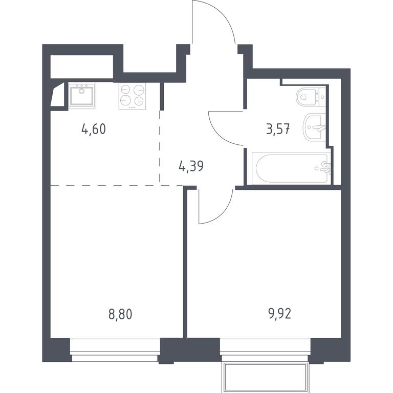 1-BD Apartment Sale, 31.28 sq. m. at Dolina Yauzy, Trudovaya Street, 23, Mytischi, Moscow Region, Russia #1