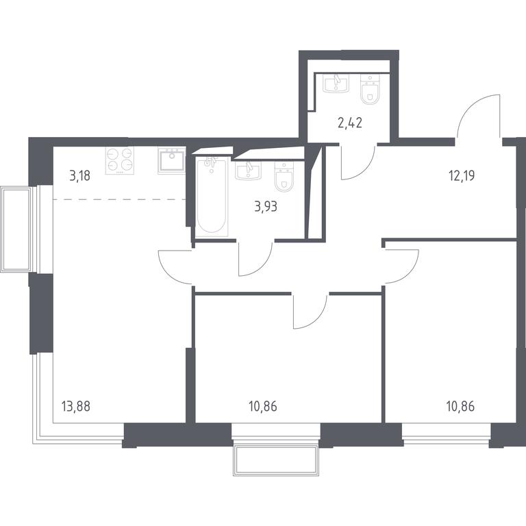 Продажа 1-комн. квартиры, 57,32 м² в ЖК «Долина Яузы», Трудовая улица, 23, Мытищи, Московская область, Россия #1