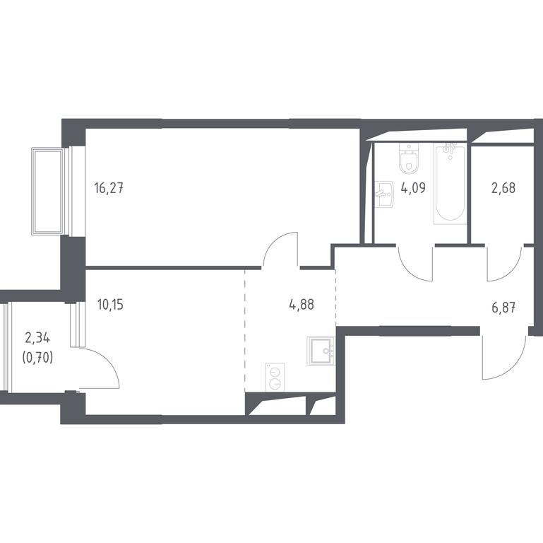 Apartment Sale, 45.64 sq. m. at Dolina Yauzy, Trudovaya Street, 23, Mytischi, Moscow Region, Russia #1