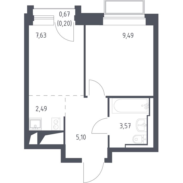 Apartment Sale, 28.48平方米 at Dolina Yauzy, Trudovaya Street, 23, Mytischi, Moscow Region, Russia #1 Apartment Sale, 28.48平方米 at Dolina Yauzy, Trudovaya Street, 23, Mytischi, Moscow Region, Russia #1