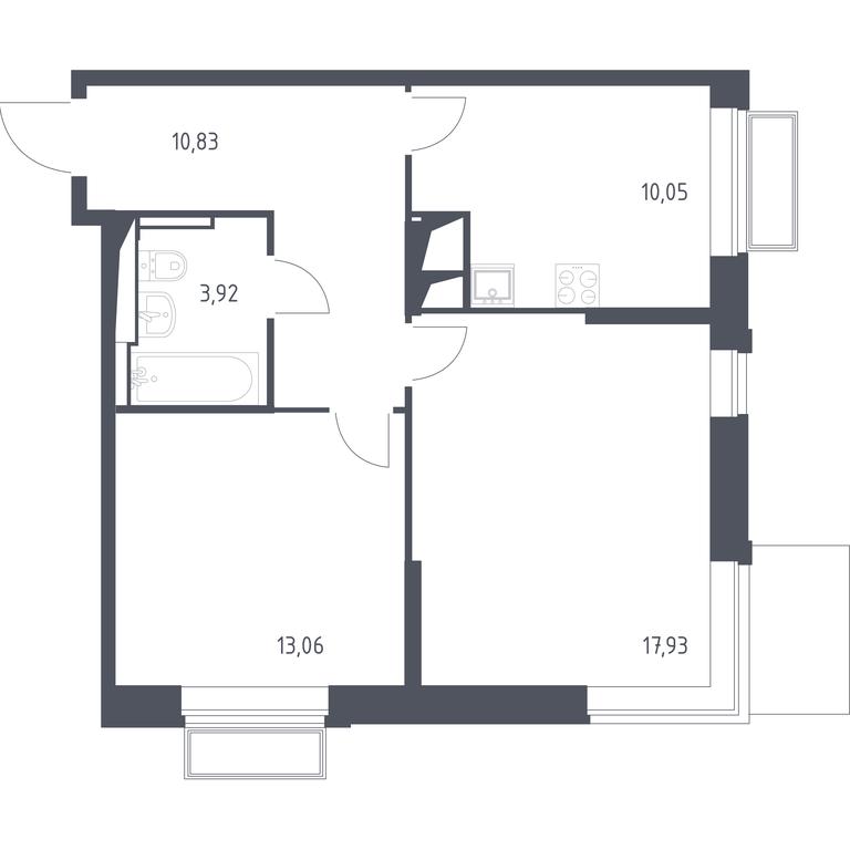 1-BD Apartment Sale, 55.79 sq. m. at Dolina Yauzy, Trudovaya Street, 23, Mytischi, Moscow Region, Russia #1 1-BD Apartment Sale, 55.79 sq. m. at Dolina Yauzy, Trudovaya Street, 23, Mytischi, Moscow Region, Russia #1