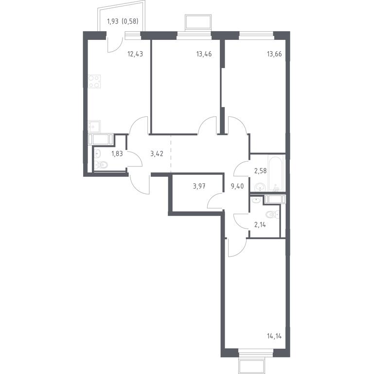 2-BD Apartment Sale, 76.5平方米 at Gorki Park, Shkolnaya ulitsa, 2, derevnya Korobovo, Leninskiy City District, Moscow Region, Russia #1 2-BD Apartment Sale, 76.5平方米 at Gorki Park, Shkolnaya ulitsa, 2, derevnya Korobovo, Leninskiy City District, Moscow Region, Russia #1