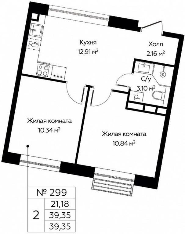 1-BD Apartment Sale, 39.35平方米 at Tsvetochnye Polyany City, kvartal № 165, Filimonkovskoye Municipal Formation, Moscow, Russia #1 1-BD Apartment Sale, 39.35平方米 at Tsvetochnye Polyany City, kvartal № 165, Filimonkovskoye Municipal Formation, Moscow, Russia #1