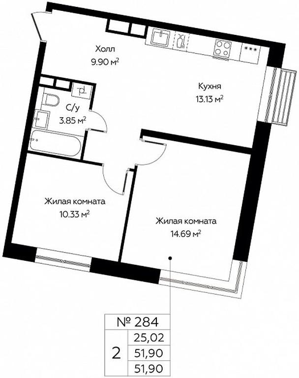 Продажа 1-комн. квартиры, 51,9 м² в ЖК «Цветочные Поляны Сити», квартал № 165, поселение Филимонковское, Москва, Россия #1