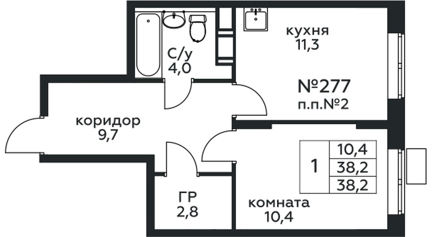 Apartment Sale, 38.2平方米 at Tsvetochnye Poliany, kvartal № 23, Filimonkovskoye Municipal Formation, Moscow, Russia #1