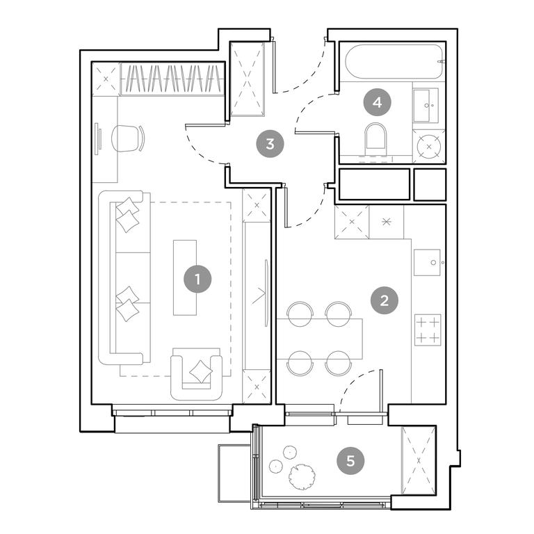 1-BD Apartment Sale, 38.3 sq. m. at Gogol Park, ulitsa Gogolya, 3, Lyubertsy, Moscow Region, Russia #1