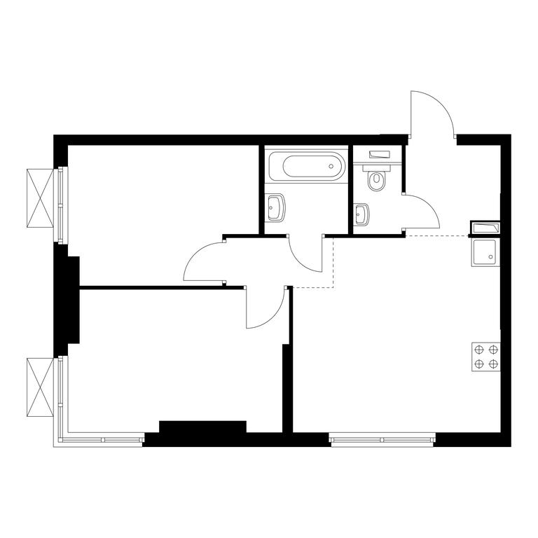 2-BD Apartment Sale, 49.1平方米 at Rustaveli 14, Rustaveli Street, 14с20, Moscow, Russia #1 2-BD Apartment Sale, 49.1平方米 at Rustaveli 14, Rustaveli Street, 14с20, Moscow, Russia #1