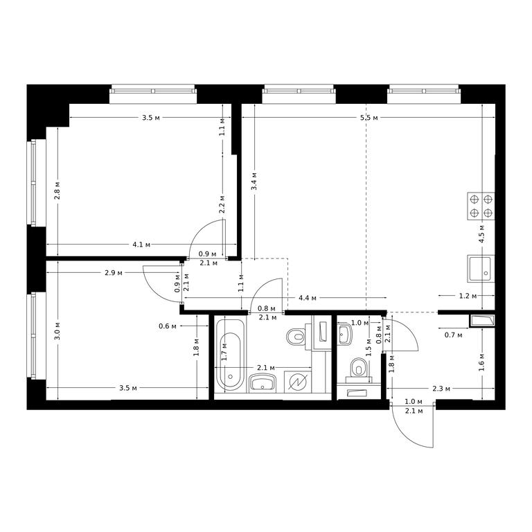 2-BD Apartment Sale, 56.7平方米 at Ilinskie Luga, Zapovednaya Street, 1, posyolok Ilyinskoye-Usovo, Krasnogorsk City District, Moscow Region, Russia #1 2-BD Apartment Sale, 56.7平方米 at Ilinskie Luga, Zapovednaya Street, 1, posyolok Ilyinskoye-Usovo, Krasnogorsk City District, Moscow Region, Russia #1